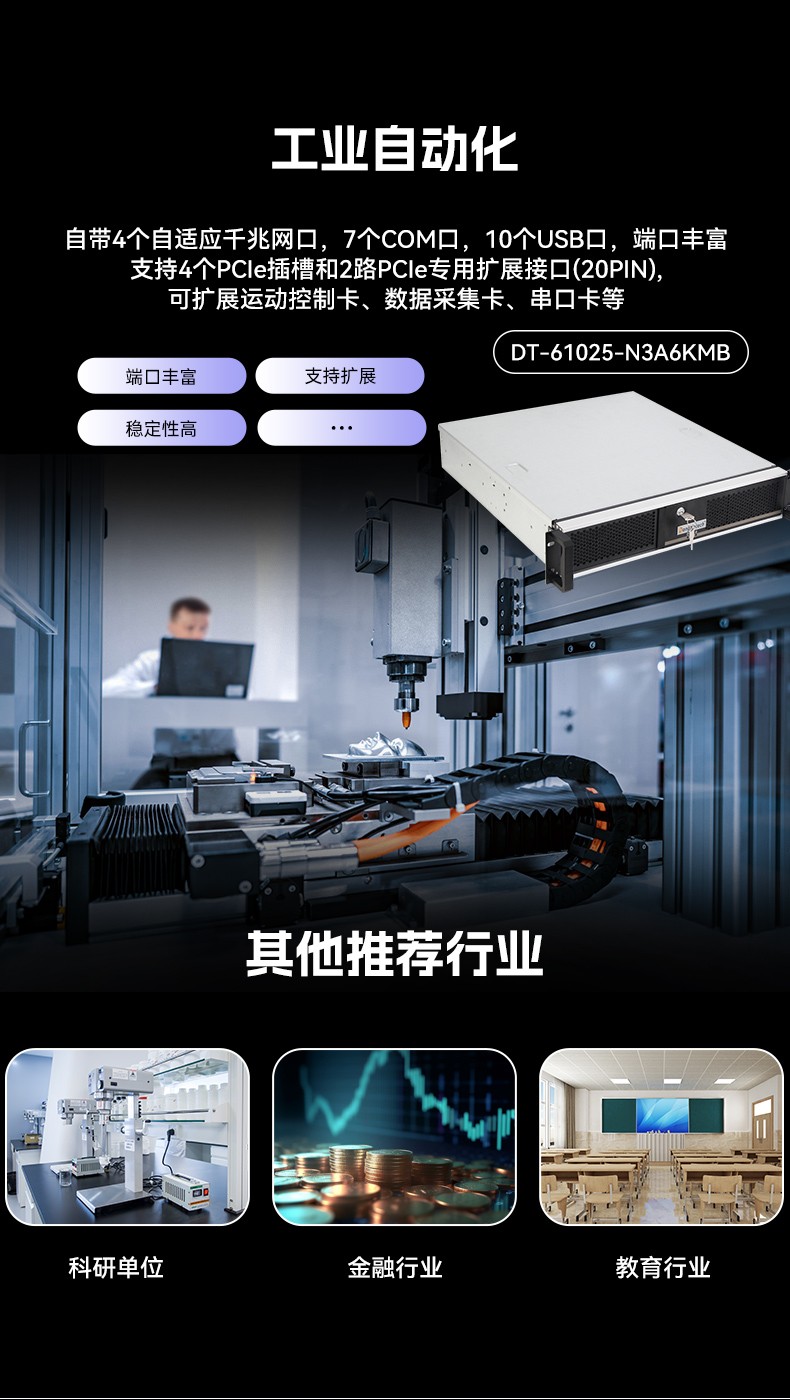 國產(chǎn)龍芯多網(wǎng)口蕪湖工控機(jī),雙顯工業(yè)主機(jī)電腦,DT-61025-N3A6KMB.jpg