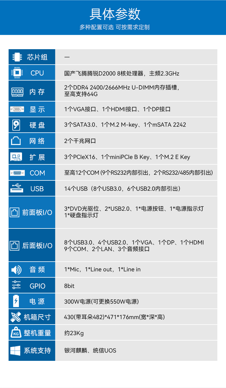 國產(chǎn)4U信創(chuàng)工控機,飛騰騰銳D2000八核處理器,5G國產(chǎn)CPU電腦,DT-610X-TD2KMB.jpg